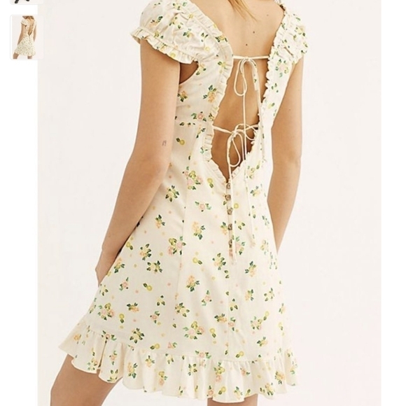 FREE PEOPLE like a lady citrus floral printed mini dress large - Picture 6 of 14